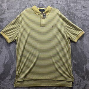 Ralph Lauren Polo Shirt Mens XL Striped Lemon Ice Blue Pony New With Tags NWT